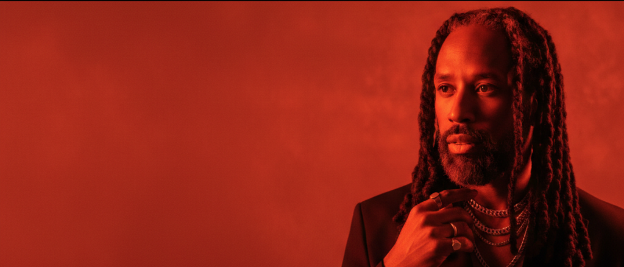 Michale Music portrait with dramatic red lighting